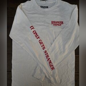Stranger Things White Long Sleeve Shirt Size Medium